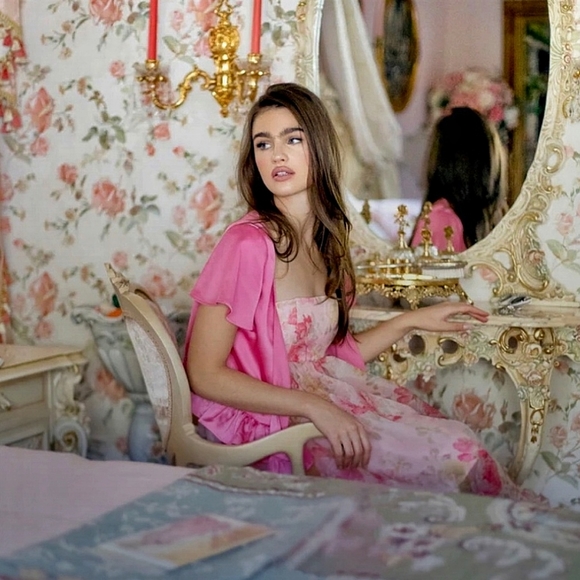 NWOT Selkie Maison Amory x Free People Floral Sheer Ruffle Midi Dress - Picture 10 of 10